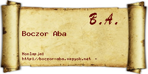 Boczor Aba névjegykártya